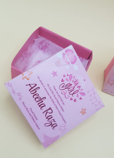 Baby Birth Announcement Boxes in Pakistan | Customized Methai & Sweet Boxes – Lowest Price