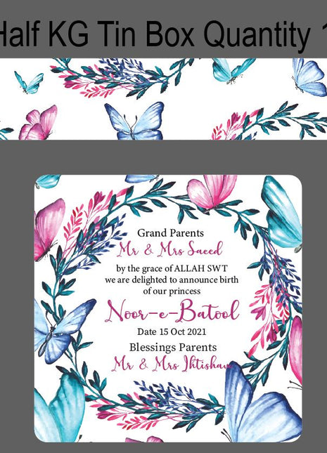 Premium Birth Announcement Tin Boxes – Custom Printed Baby Arrival Gifts & Methie Boxes in Pakistan