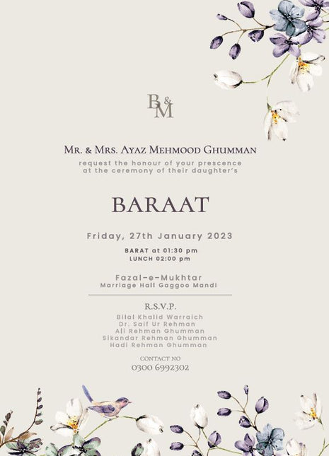 Customized Wedding Card