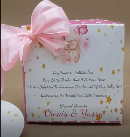 Baby Birth Announcement Boxes in Pakistan | Customized Methai & Sweet Boxes – Lowest Price