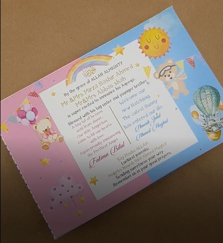Baby Birth Announcement Boxes in Pakistan | Customized Methai & Sweet Boxes – Lowest Price
