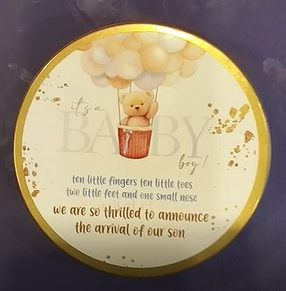 Premium Birth Announcement Tin Boxes – Custom Printed Baby Arrival Gifts & Methie Boxes in Pakistan