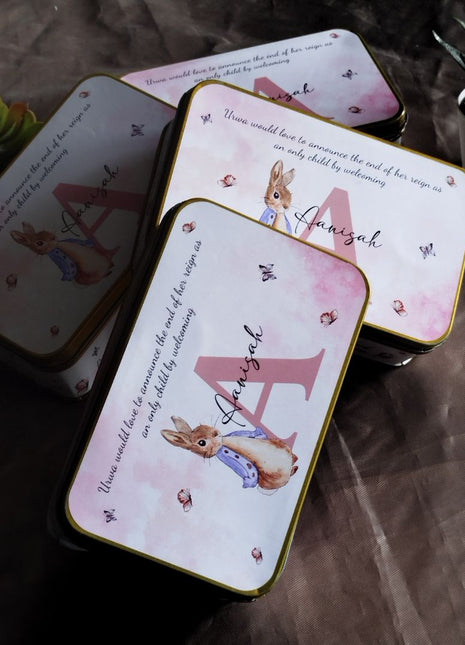 Premium Birth Announcement Tin Boxes – Custom Printed Baby Arrival Gifts & Methie Boxes in Pakistan