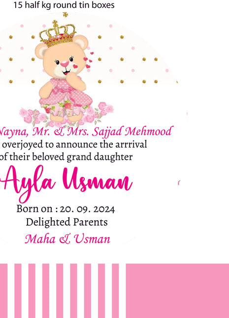 Premium Birth Announcement Tin Boxes – Custom Printed Baby Arrival Gifts & Methie Boxes in Pakistan