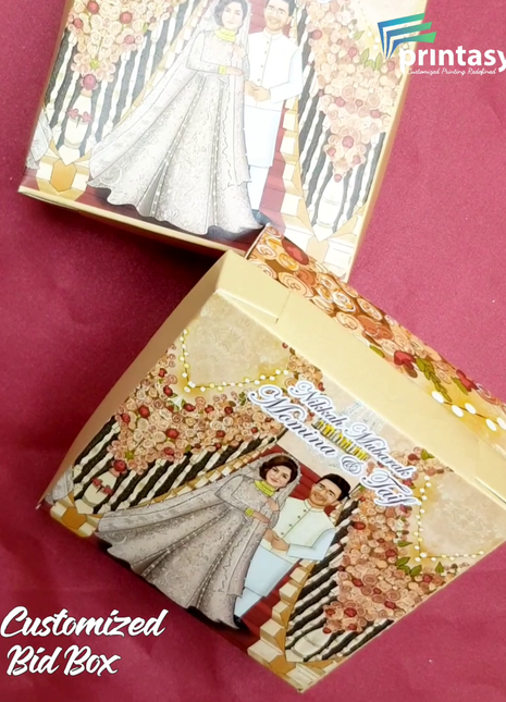 Personalized Card Bid Boxes in Pakistan – Low-Cost Nikkah & Wedding Gift Boxes | Printasy