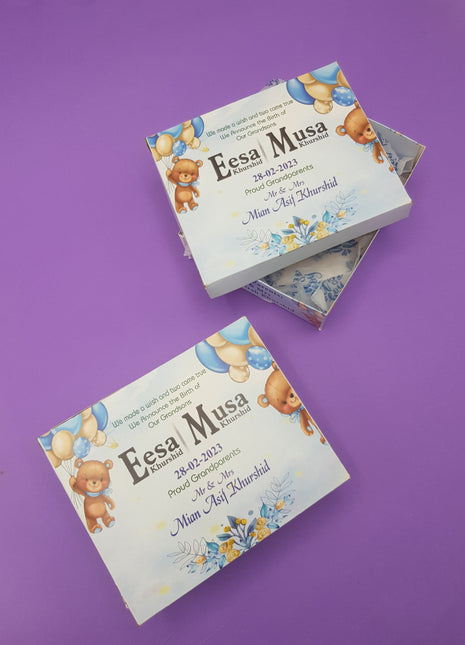 Baby Birth Announcement Boxes in Pakistan | Customized Methai & Sweet Boxes – Lowest Price