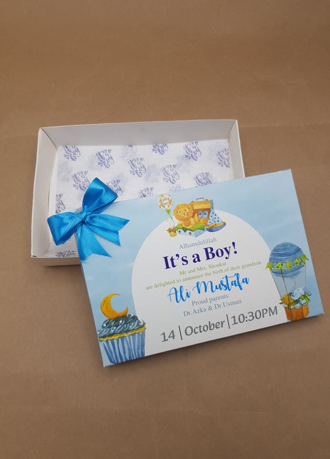 Baby Birth Announcement Boxes in Pakistan | Customized Methai & Sweet Boxes – Lowest Price