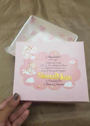 Baby Birth Announcement Boxes in Pakistan | Customized Methai & Sweet Boxes – Lowest Price