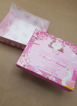 Baby Birth Announcement Boxes in Pakistan | Customized Methai & Sweet Boxes – Lowest Price