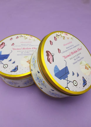 Premium Birth Announcement Tin Boxes – Custom Printed Baby Arrival Gifts & Methie Boxes in Pakistan
