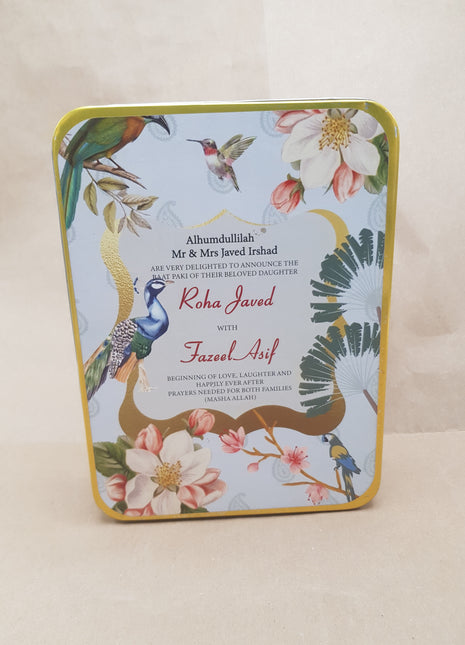 Customized Tin Bid Boxes in Pakistan – Affordable Wedding & Nikkah Gift Packaging | Printasy Pakistan