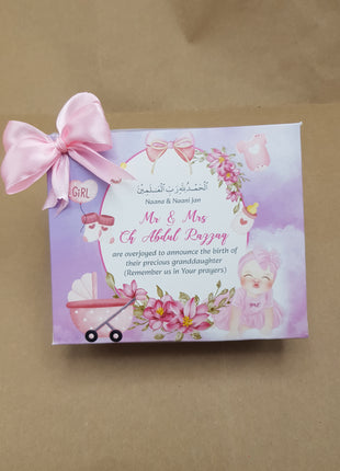 Baby Birth Announcement Boxes in Pakistan | Customized Methai & Sweet Boxes – Lowest Price