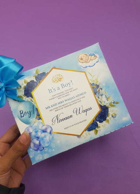 Baby Birth Announcement Boxes in Pakistan | Customized Methai & Sweet Boxes – Lowest Price