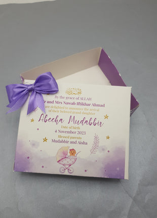 Baby Birth Announcement Boxes in Pakistan | Customized Methai & Sweet Boxes – Lowest Price