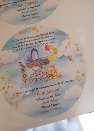 Premium Birth Announcement Tin Boxes – Custom Printed Baby Arrival Gifts & Methie Boxes in Pakistan