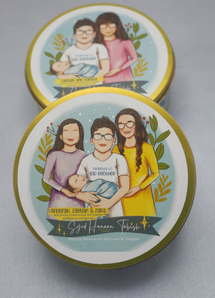 Premium Birth Announcement Tin Boxes – Custom Printed Baby Arrival Gifts & Methie Boxes in Pakistan
