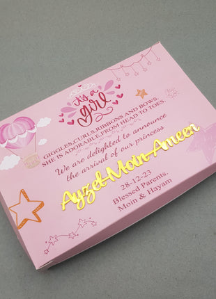 Baby Birth Announcement Boxes in Pakistan | Customized Methai & Sweet Boxes – Lowest Price
