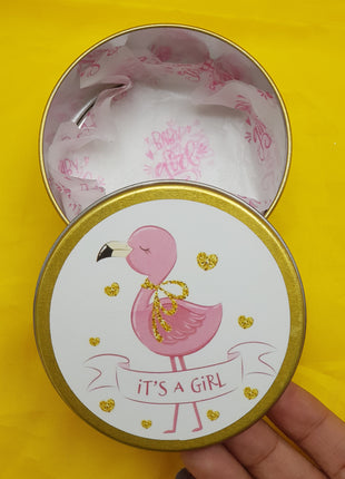 Premium Birth Announcement Tin Boxes – Custom Printed Baby Arrival Gifts & Methie Boxes in Pakistan