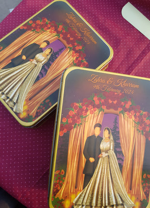 Customized Tin Bid Boxes in Pakistan – Affordable Wedding & Nikkah Gift Packaging | Printasy Pakistan