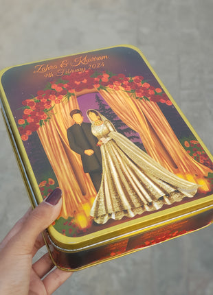 Customized Tin Bid Boxes in Pakistan – Affordable Wedding & Nikkah Gift Packaging | Printasy Pakistan