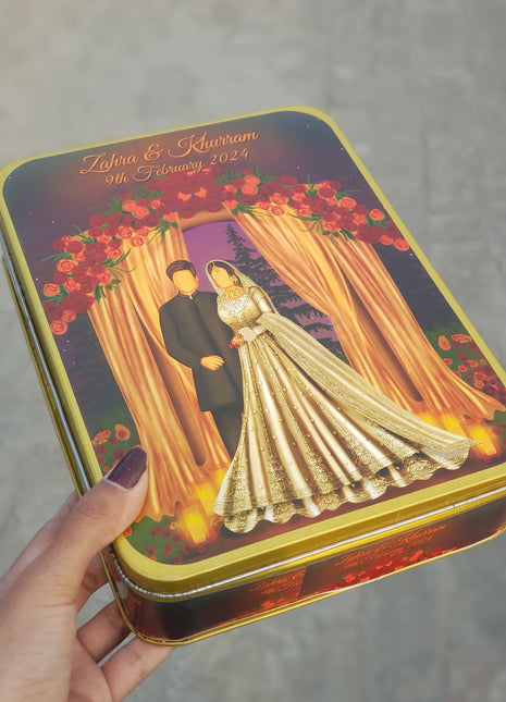 Customized Tin Bid Boxes in Pakistan – Affordable Wedding & Nikkah Gift Packaging | Printasy Pakistan