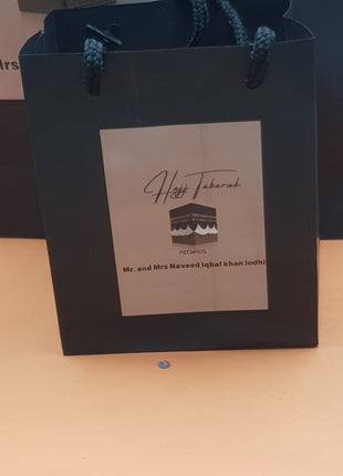 Hajj & Umrah Tabarruk Gift Set – Customized Bag, Kaba Box & Zamzam Bottle (Complete Package)
