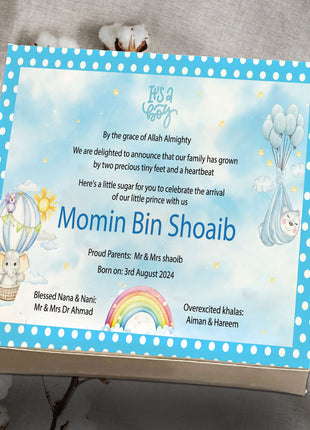 Baby Birth Announcement Boxes in Pakistan | Customized Methai & Sweet Boxes – Lowest Price