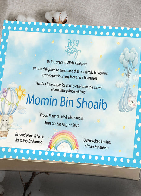 Baby Birth Announcement Boxes in Pakistan | Customized Methai & Sweet Boxes – Lowest Price