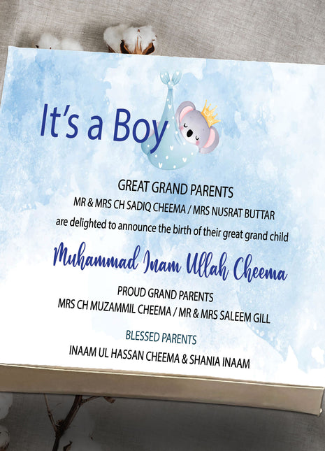 Baby Birth Announcement Boxes in Pakistan | Customized Methai & Sweet Boxes – Lowest Price