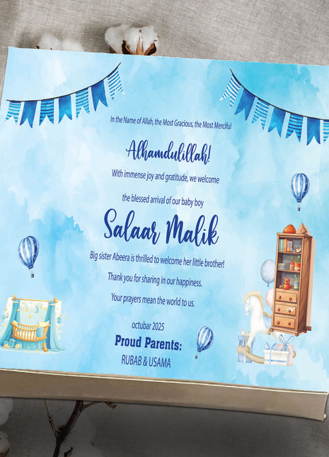 Baby Birth Announcement Boxes in Pakistan | Customized Methai & Sweet Boxes – Lowest Price