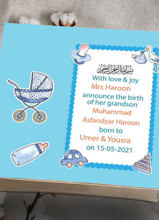 Baby Birth Announcement Boxes in Pakistan | Customized Methai & Sweet Boxes – Lowest Price