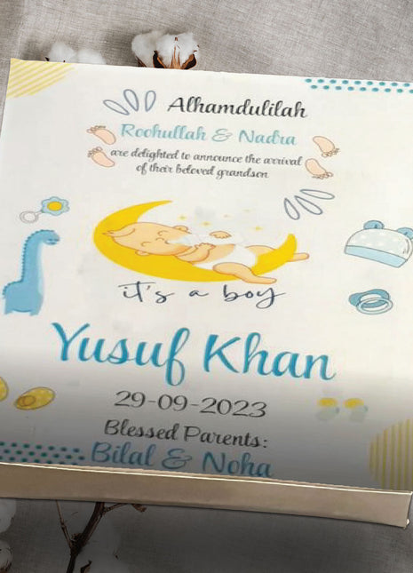 Baby Birth Announcement Boxes in Pakistan | Customized Methai & Sweet Boxes – Lowest Price