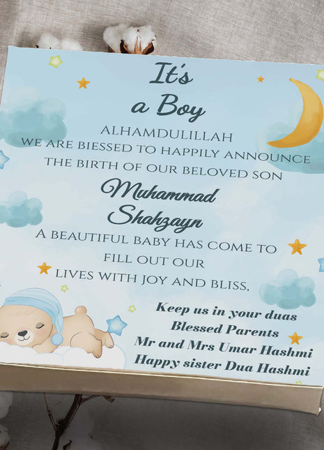 Baby Birth Announcement Boxes in Pakistan | Customized Methai & Sweet Boxes – Lowest Price