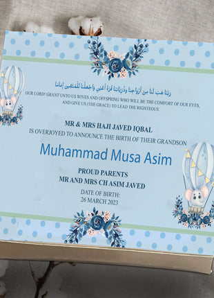 Baby Birth Announcement Boxes in Pakistan | Customized Methai & Sweet Boxes – Lowest Price