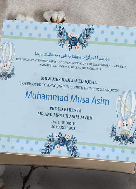 Baby Birth Announcement Boxes in Pakistan | Customized Methai & Sweet Boxes – Lowest Price