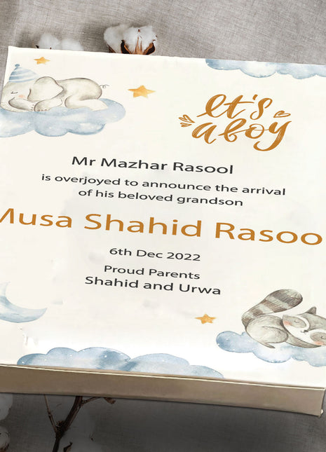 Baby Birth Announcement Boxes in Pakistan | Customized Methai & Sweet Boxes – Lowest Price