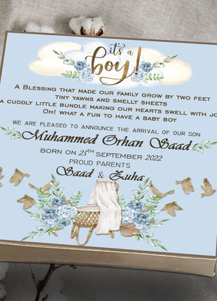 Baby Birth Announcement Boxes in Pakistan | Customized Methai & Sweet Boxes – Lowest Price