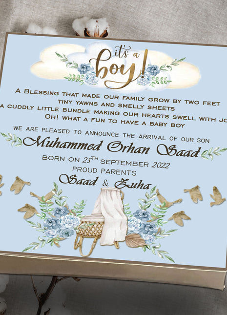 Baby Birth Announcement Boxes in Pakistan | Customized Methai & Sweet Boxes – Lowest Price