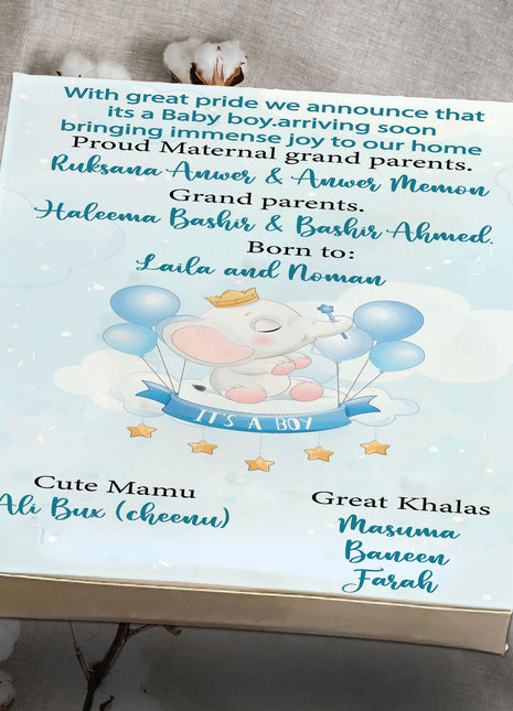 Baby Birth Announcement Boxes in Pakistan | Customized Methai & Sweet Boxes – Lowest Price