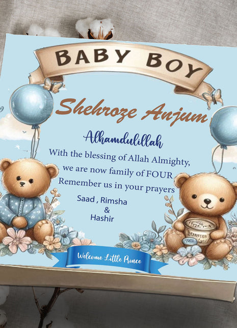 Baby Birth Announcement Boxes in Pakistan | Customized Methai & Sweet Boxes – Lowest Price