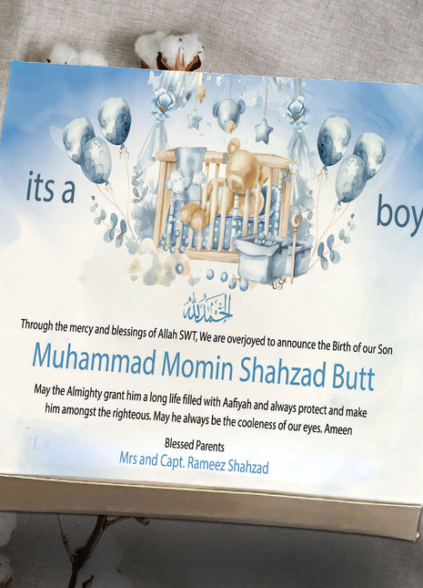 Baby Birth Announcement Boxes in Pakistan | Customized Methai & Sweet Boxes – Lowest Price