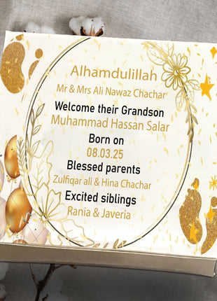 Baby Birth Announcement Boxes in Pakistan | Customized Methai & Sweet Boxes – Lowest Price