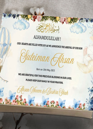 Baby Birth Announcement Boxes in Pakistan | Customized Methai & Sweet Boxes – Lowest Price