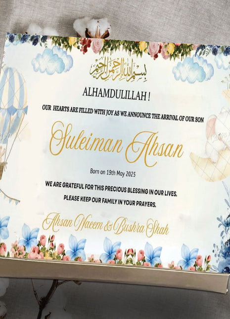 Baby Birth Announcement Boxes in Pakistan | Customized Methai & Sweet Boxes – Lowest Price