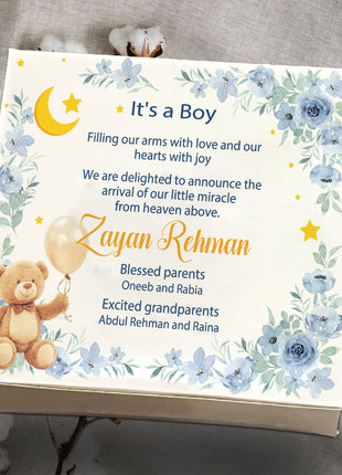 Baby Birth Announcement Boxes in Pakistan | Customized Methai & Sweet Boxes – Lowest Price
