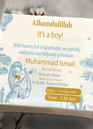 Baby Birth Announcement Boxes in Pakistan | Customized Methai & Sweet Boxes – Lowest Price