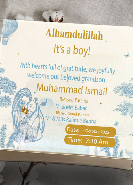 Baby Birth Announcement Boxes in Pakistan | Customized Methai & Sweet Boxes – Lowest Price