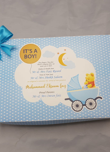Baby Birth Announcement Boxes in Pakistan | Customized Methai & Sweet Boxes – Lowest Price