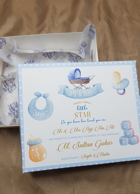 Baby Birth Announcement Boxes in Pakistan | Customized Methai & Sweet Boxes – Lowest Price