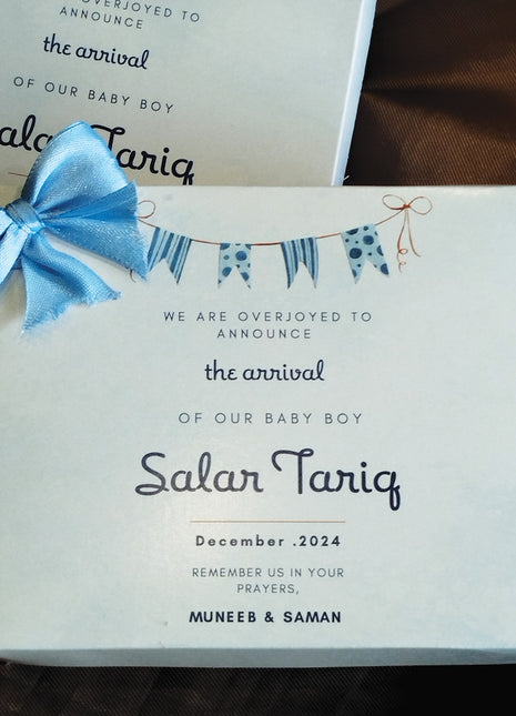 Baby Birth Announcement Boxes in Pakistan | Customized Methai & Sweet Boxes – Lowest Price